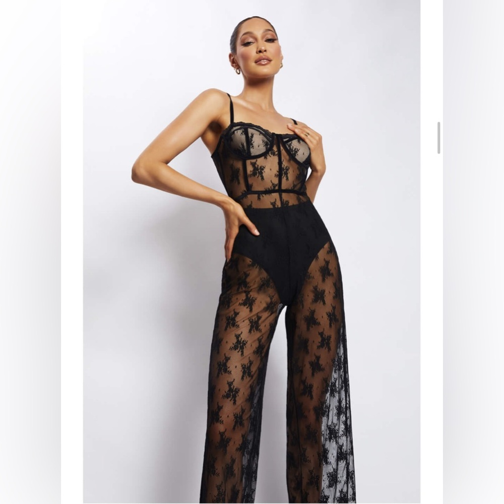 meshki honour jumpsuit black lace